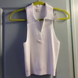Abercrombie & Fitch Polo Collar Tank in White - size Medium - BRAND NEW W/ TAGS